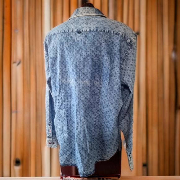 7 Downie St. Paisley Denim Shirt NWT - Picture 2 of 9